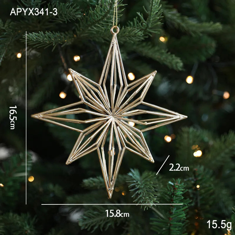 Christmas Tree Ornaments – Gold Plastic Balls with Butterfly, Dragonfly, Angel & Snowflake Decorations