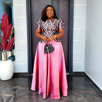 Elegant African Dresses for Women - Plus Size Dashiki Ankara Long Dress for Wedding & Party 2025