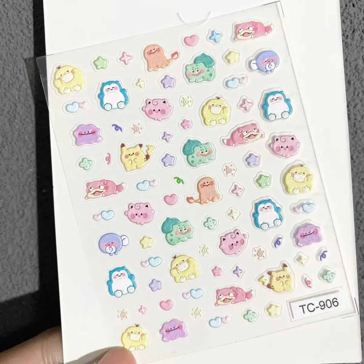 Pokemon Pikachu 5D Nail Stickers - Embossed Nail Art Decals for DIY Phone Case Decor Birthday Kids Gift