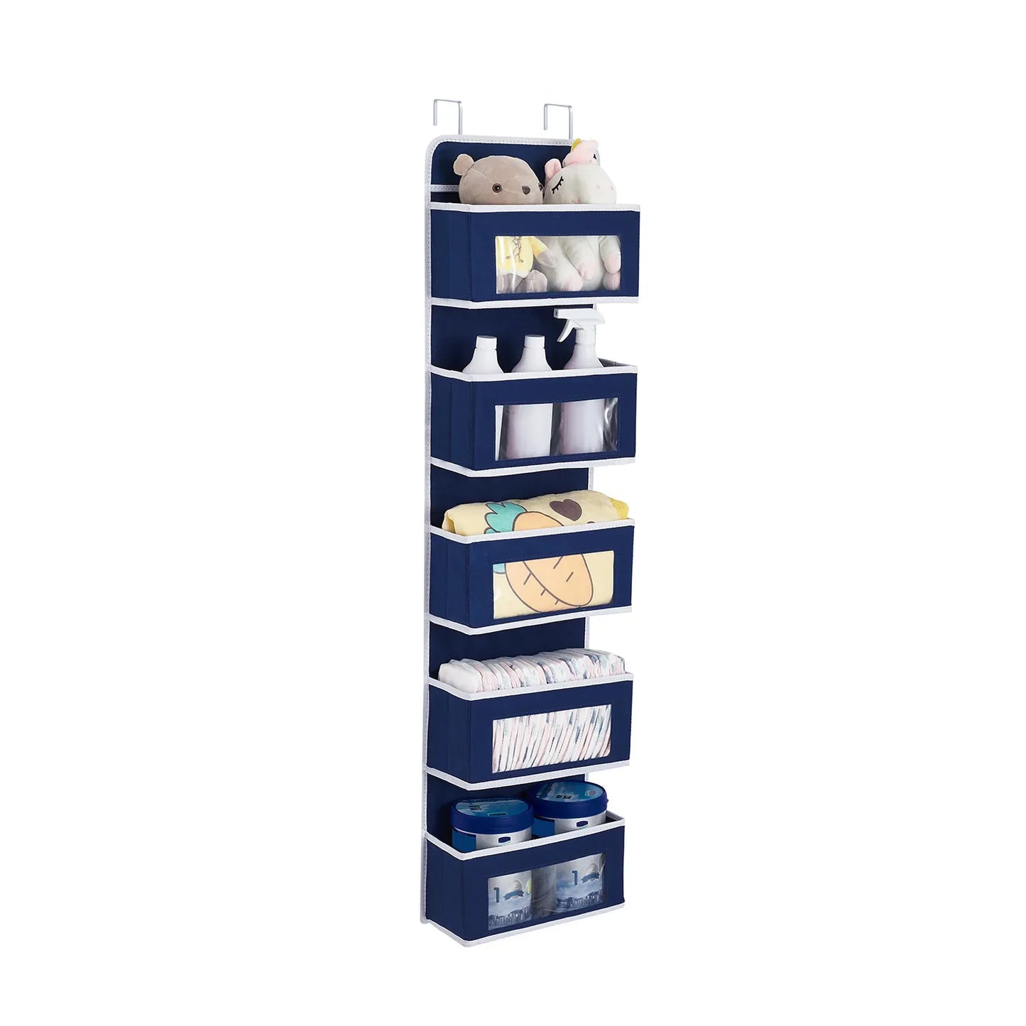Over The Door Hanging Organizer - 1/3/4/5 Pocket Wall Mounted Storage Rack for Bathroom, Dorm & Clothes