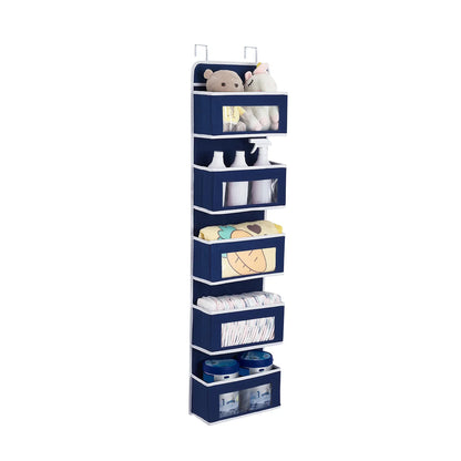 Over The Door Hanging Organizer - 1/3/4/5 Pocket Wall Mounted Storage Rack for Bathroom, Dorm & Clothes