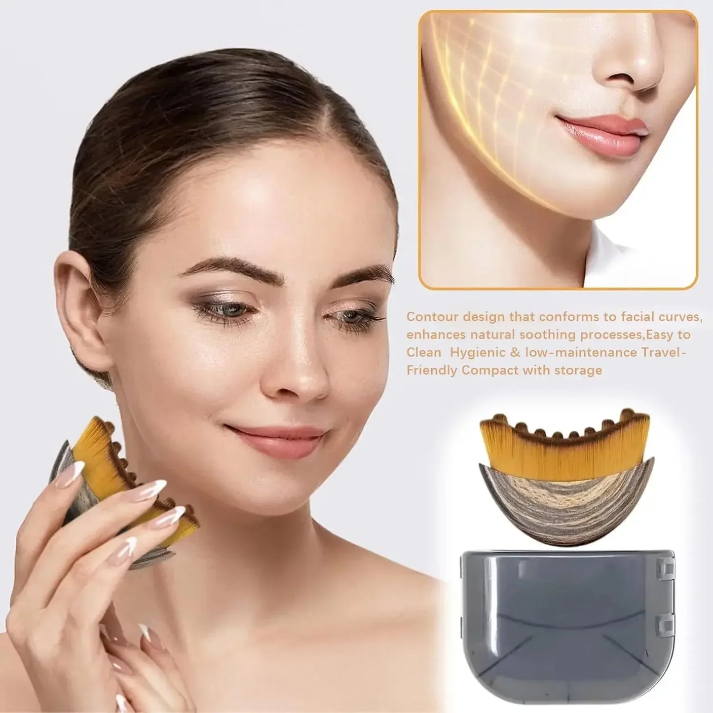 Lymphatic Face Contour Brush - Chin & Jawline Sculpting Massage Tool