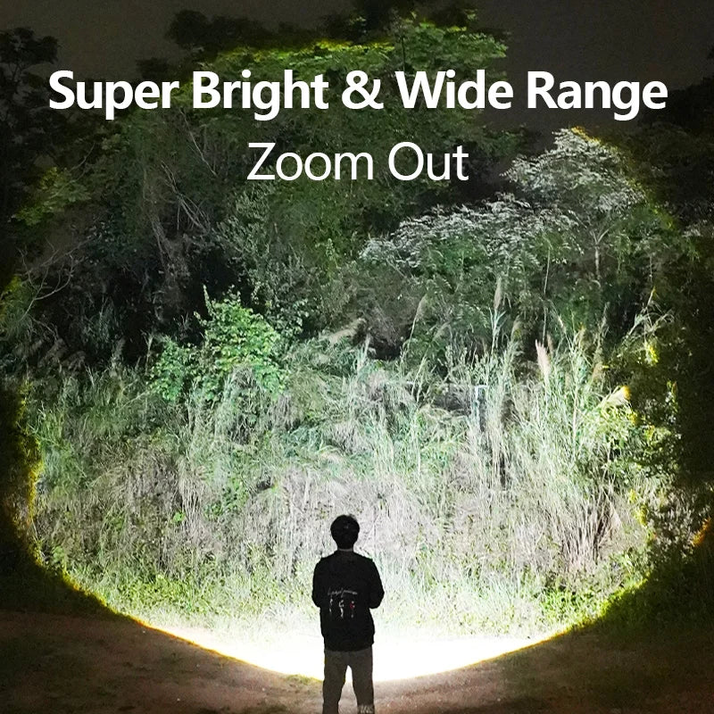 Smiling Shark SD1023 LED Torch Light: Super Bright Flashlight with USB Rechargeable, Zoomable, Waterproof Design - Perfect for Camping