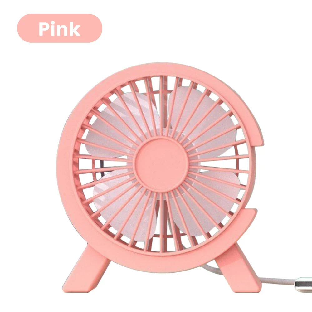 Mini USB Rechargeable Desk Fan - Portable Small Cooling Fan for Student Dorm, Office, Computer Desk and Home Use