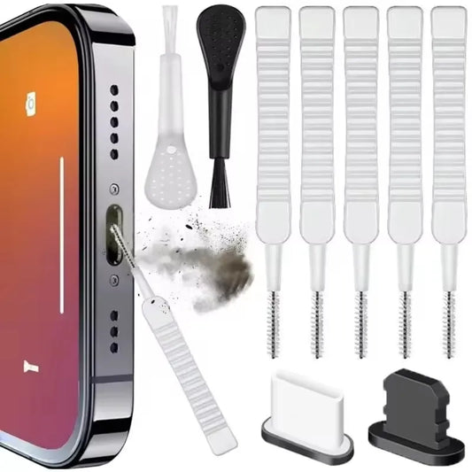 Phone Cleaning Kit - Speaker & Charging Port Dust Removal Brush for iPhone, Samsung & Xiaomi