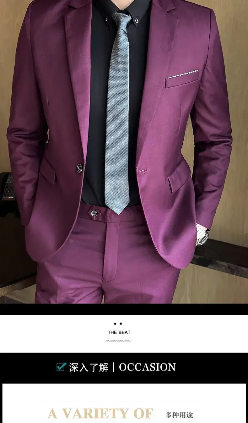 Men’s 3-Piece Suit 6XL — Blazer, Vest & Trousers, Italian Style Fashion Business Wedding Formal Gentleman Dress