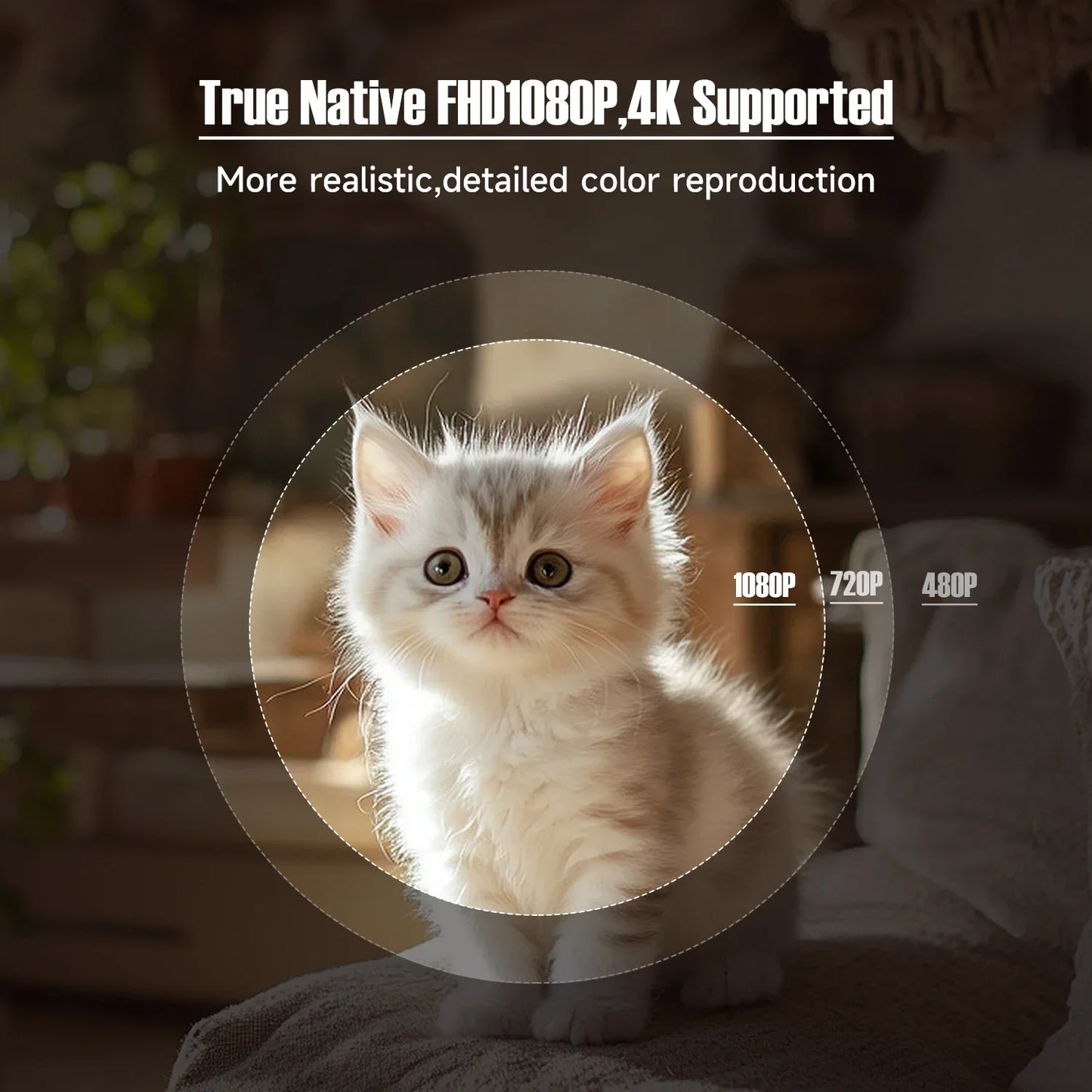 Magcubic Native 1080P 650ANSI 4K L018 Projector - 360° Auto Keystone Focus, Wifi6, BT5.2, Air Mouse, Portable Outdoor