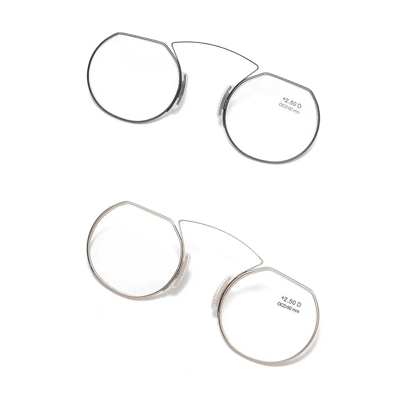Clip-On Nose Reading Glasses – Anti-Blue Light Presbyopic Eyewear for Men & Women, 1.5 Magnification