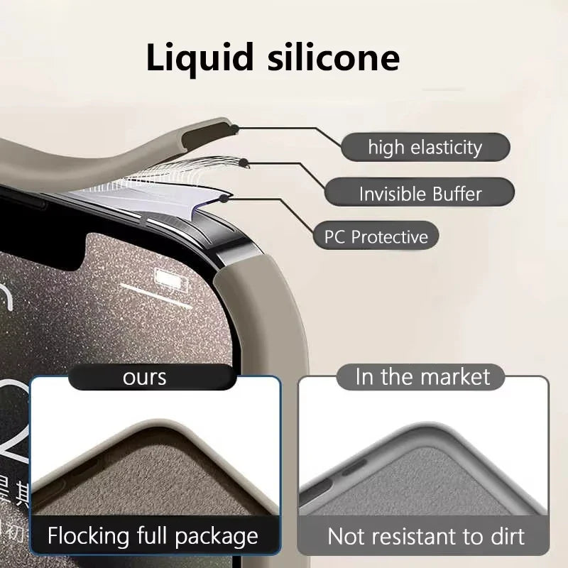 Original Liquid Soft Silicone MagSafe Case — Magnetic Wireless Charging Cover for iPhone 11–16 Pro/Max/Plus