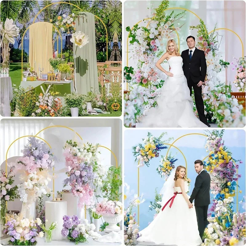 Gold Party Decor Arch Stand - 4FT to 7.2FT Balloon Frame & Backdrop Bracket for Weddings and Events
