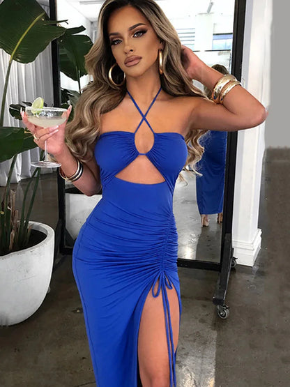Women's Sleeveless Bodycon Midi Dress – Sexy Backless Night Club Party Slim Fit Elegant Dress