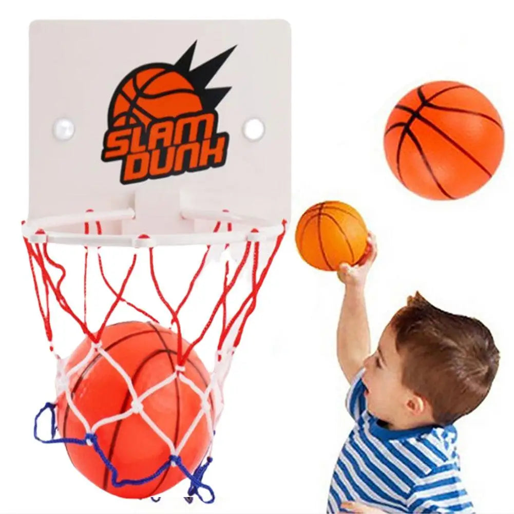 Indoor Basketball Hoop Set - Mini Door Backboard with Suction Cup Mount, 2 Balls Toy for Kids Boys & Girls