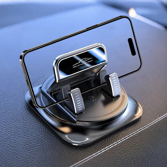 Anti-Slip Dashboard Phone Holder - 360° Rotating Universal Car Mount for GPS Navigation and Smartphones