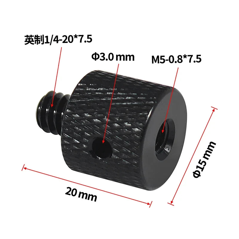 Reinforced Camera Screw Adapter - 1/4 to 3/8 Inch Male Female Thread Converter for Tripod Monopod Ball Head Light Bike Mount