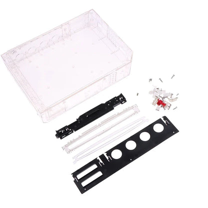 Wii Console Full Housing Shell with Buttons - Transparent Replacement Case Cover in 4 Colors
