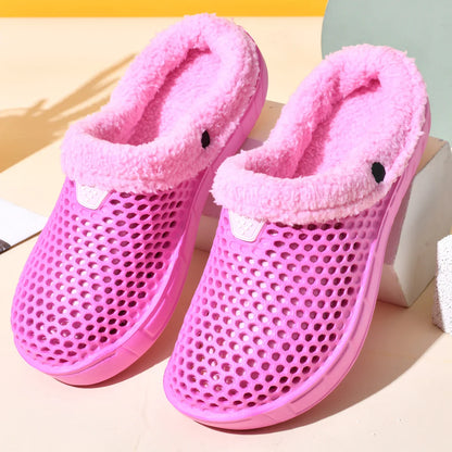 Couple Cotton Slippers – Winter Warm Plush Velvet Thickened Clogs for Men & Women