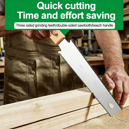 Hand Saw - SK5 Steel Fine-Tooth Woodworking Saw with Flexible Single/Double-Sided Blade