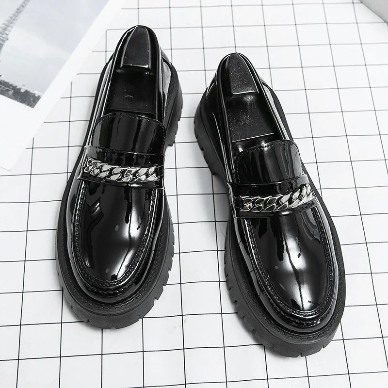 Men’s Classic Leather Dress Shoes - British Style Pointed Toe Business Wedding & Casual Footwear