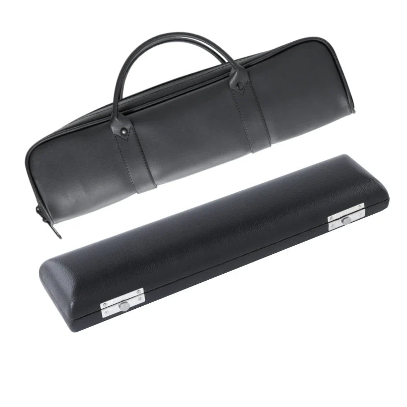 Portable Flute Bag Case - Lightweight Leather Backpack & Zipper Carrying Satchel for 16/17 Hole Flutes