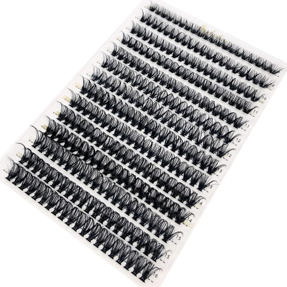 HBZGTLAD 280Pcs 3D Mink Eyelash Clusters Set – Handmade 10D 60D 80D Natural Style False Eyelashes Extension Bundle Pack