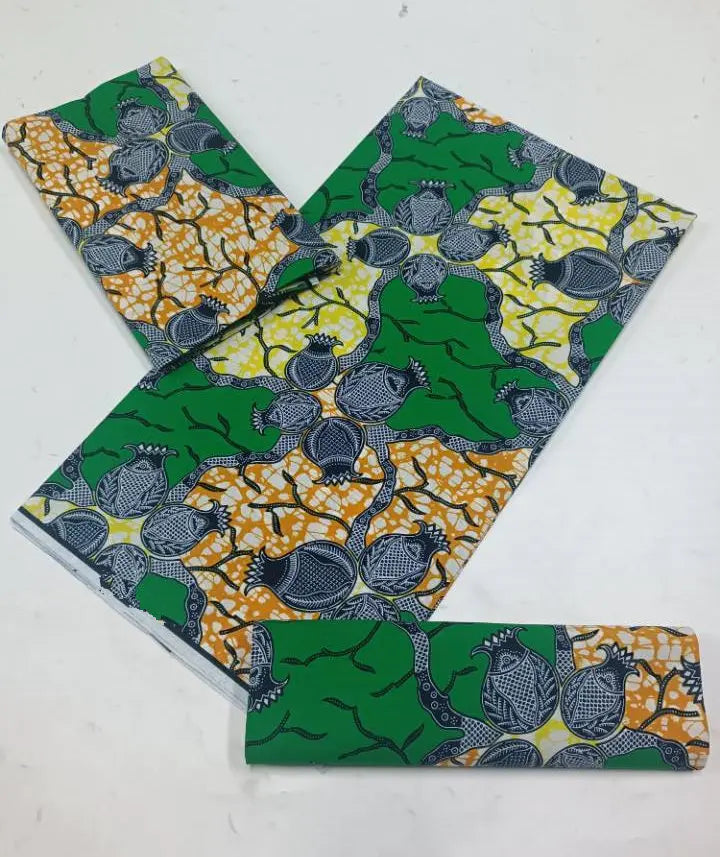 100% Cotton Ankara Fabric - High Quality African Print Batik Real Wax Pagne 6 Yards for Stylish Sewing