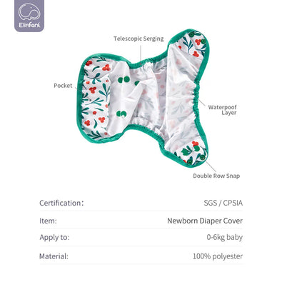 Kangobaby #My Soft Life# Reusable Baby Cloth Diaper Cover – Washable Newborn Nappies 0-3 Months
