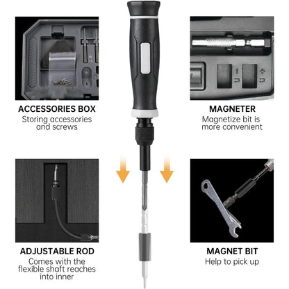 152/25-in-1 Precision Screwdriver Set – Professional Laptop & Computer Repair Kit with T5/T6 Torx Drivers