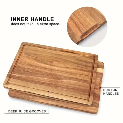 # Beech Walnut Wooden Cutting Board - Durable Kitchen Chopping Block for Cheese, Meat & Food Prep