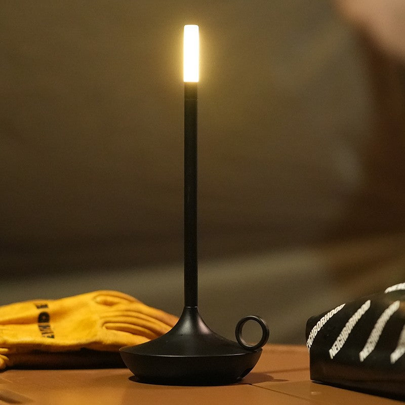 Rechargeable LED Candlelight Table Lamp - Touch Control Night Light for Restaurant, Bar & Desktop Decor