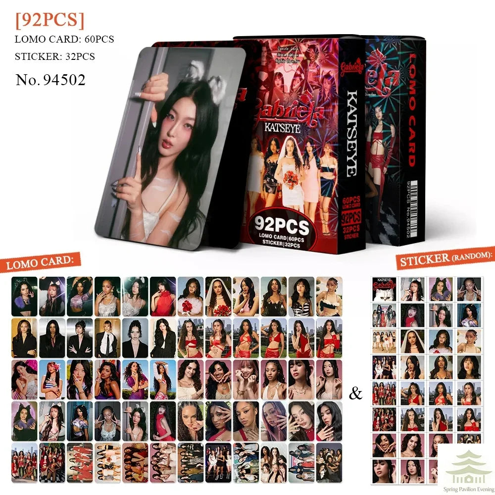 92Pcs Lomo Cards & Stickers Set - HD Aesthetic Photo Collectible Cards Gift for Fans