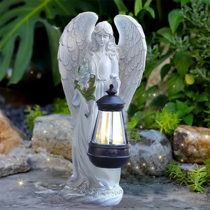 Solar Angel Garden Statue Lamp - Waterproof Fairy Figurine Light for Outdoor Yard, Patio & Lawn Decoration