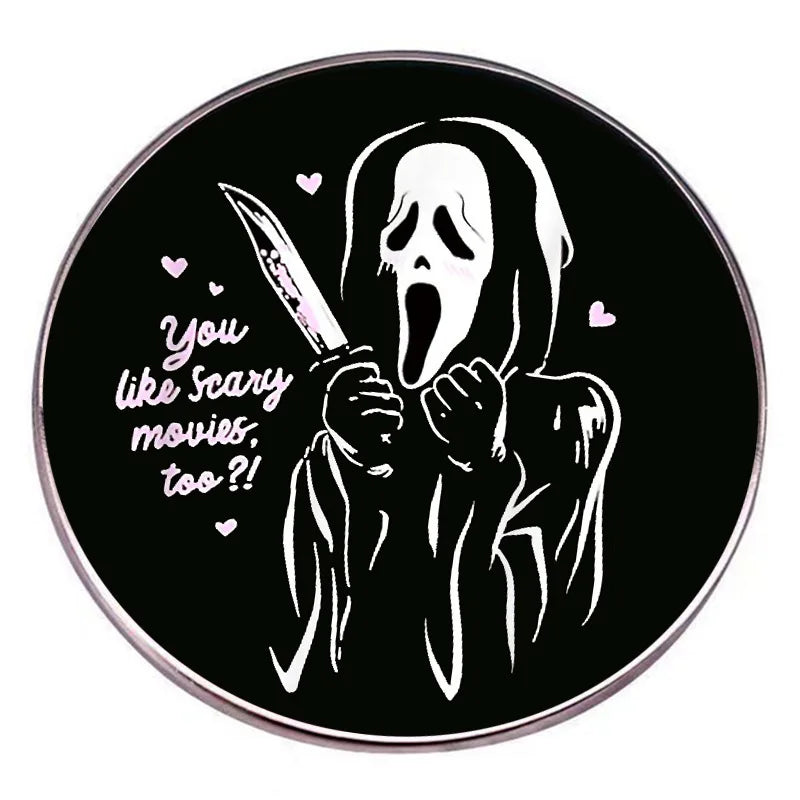 Classic Horror Skull Lapel Pin - Metal Dark Skull Brooch for Denim Jackets, Backpacks & Hat Decoration Gift