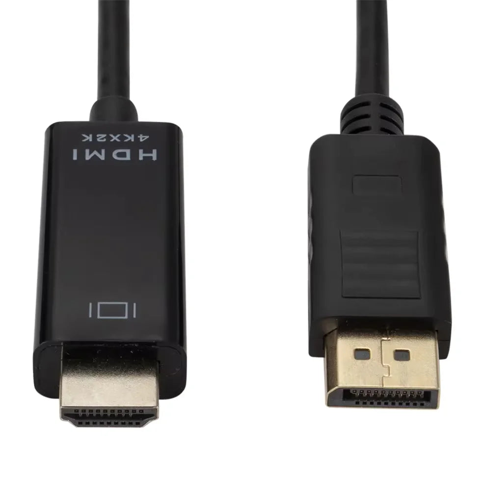 4K*2K DisplayPort to HDMI Adapter – 1.8m DP to HDMI Converter Cable for Desktop, Laptop, PC, TV, Monitor, Projector