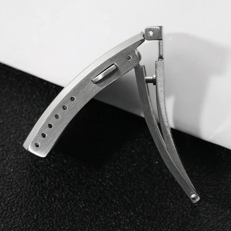 Watchdives Stainless Steel Watch Clasp – 16mm/18mm/20mm/22mm Folding Safety Milled Deployant Replacement Buckle
