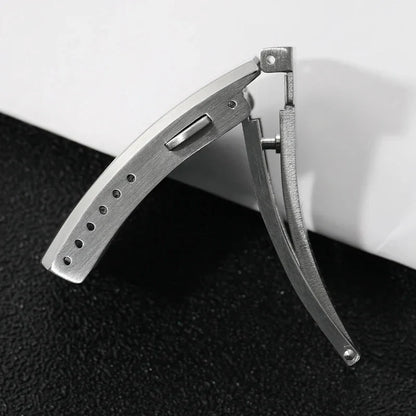 Watchdives Stainless Steel Watch Clasp – 16mm/18mm/20mm/22mm Folding Safety Milled Deployant Replacement Buckle