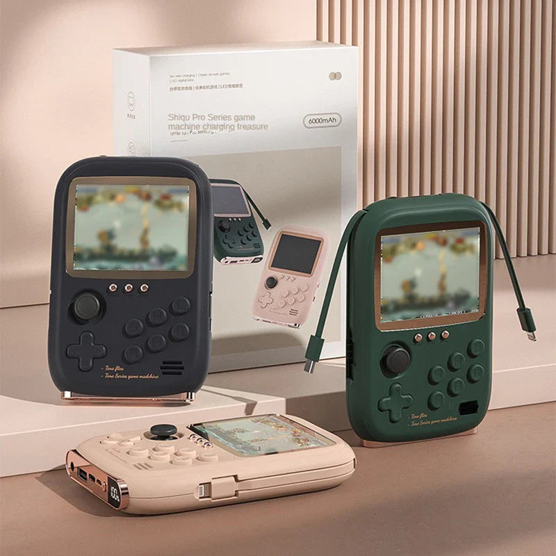 DY19 Mini Game Power Bank | Portable Retro Handheld Game Console | 6000mAh Capacity | 3.2 Inch Soft Light Color Screen | Includes 10000+ Games