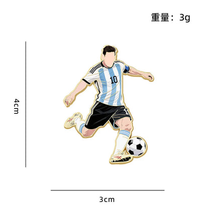 Football Enamel Pin Set - 1-4 Piece Soccer Star Athlete Lapel Badges for Backpacks & Fans