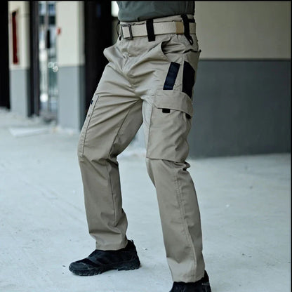Men’s Tactical Cargo Work Pants - Multi Pocket Waterproof Outdoor Hiking Trousers for Spring Autumn Workwear