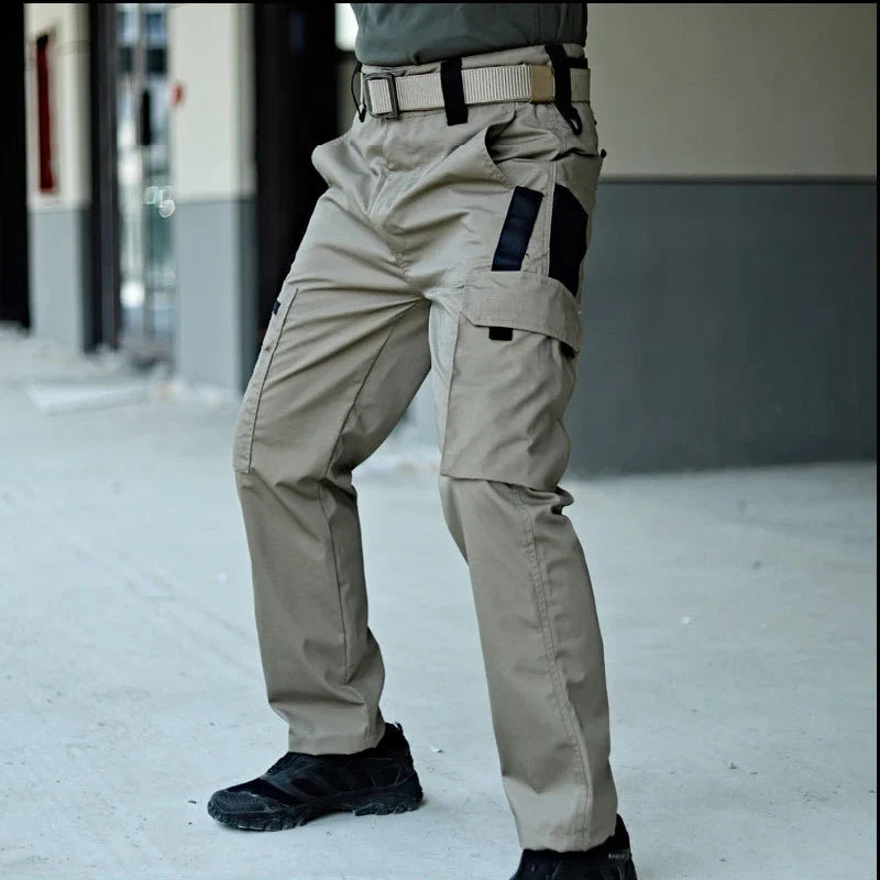 Men's Tactical Cargo Work Pants - Waterproof Multi-Pocket Outdoor Hiking Trousers for Spring & Autumn