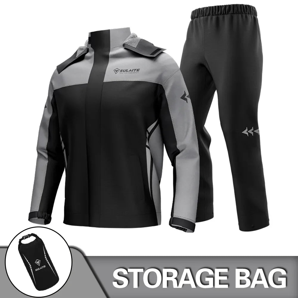 Waterproof Motorcycle Raincoat Suit – Men & Women Moto Raincoat Jacket & Pants Set for Bikers
