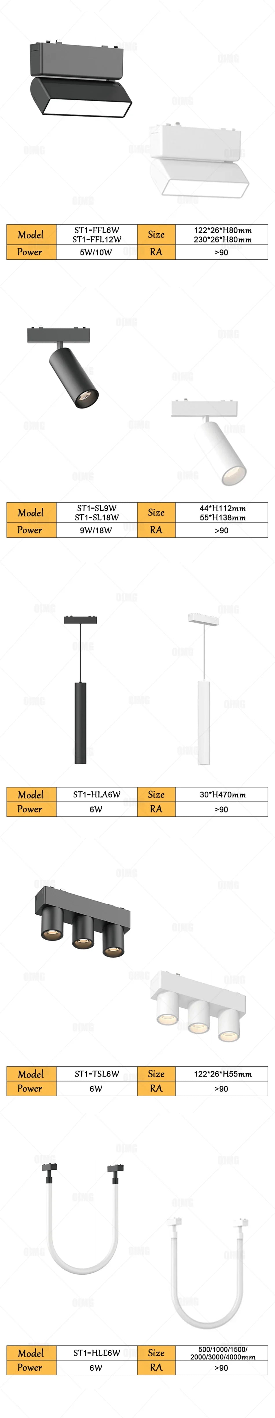 Smart Home Tuya Dimming 6mm Ultra-Thin Ceiling Mount Magnetic Track Light, 48V Slim Surface Mounted Linear Light