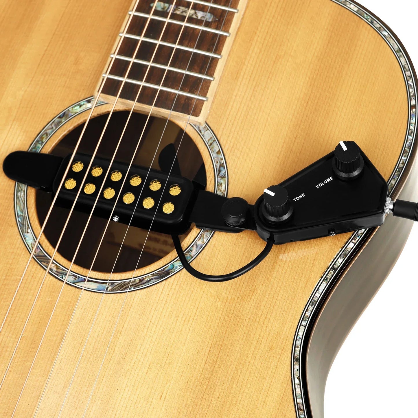 IRIN Acoustic Guitar Magnetic Sound Hole Pickup – Transducer with Audio Cable for Guitar Amplification & Instrument Accessories
