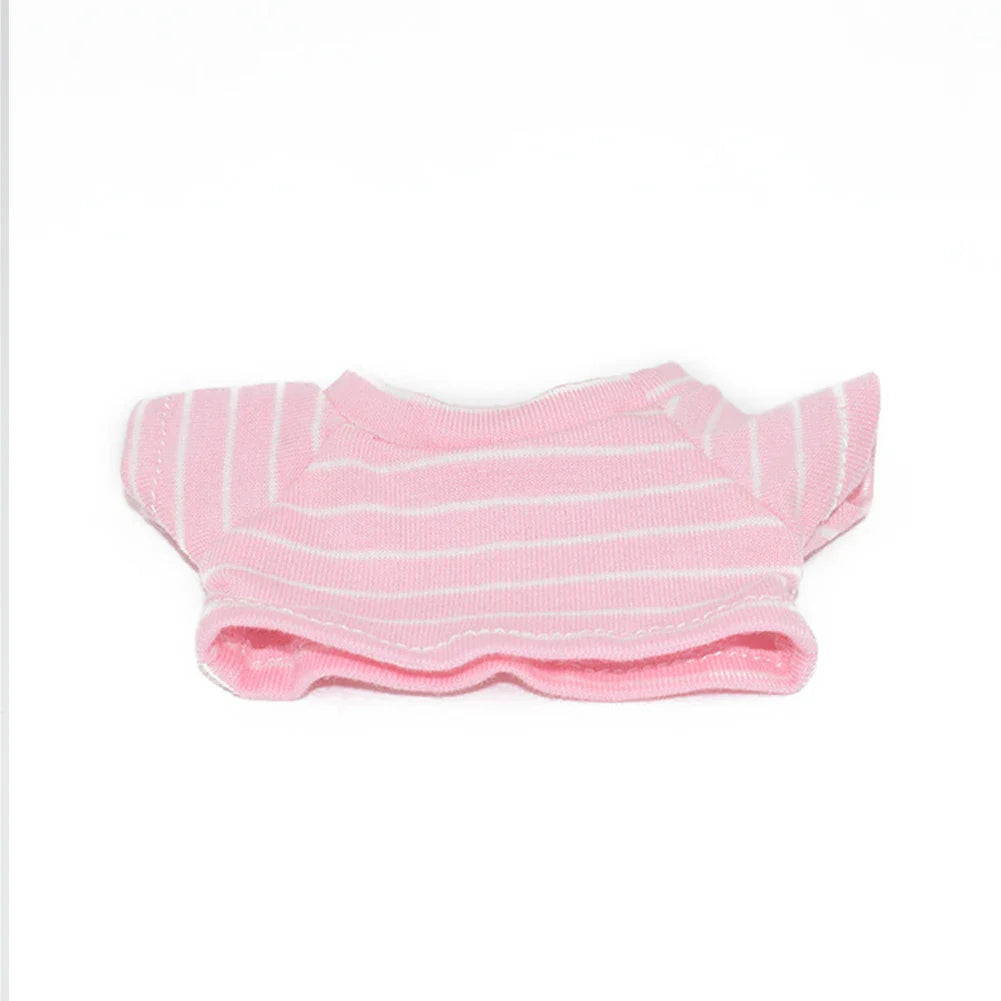 17cm Labubu V1/V2 Mini Doll Outfit – Striped Overalls, Hat, Glasses & Shoes Accessories Gift Set