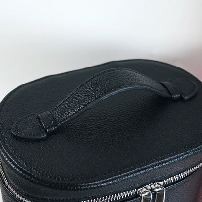 Custom Name Cosmetic Bag - Portable Large Capacity PU Leather Makeup Organizer with Internal Storage Box for Travel