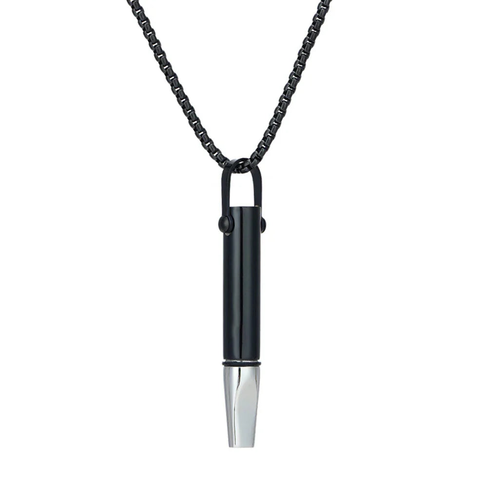 Quit Smoking Meditation Pendant Necklace – Titanium Steel Unisex Anti-Smoking Necklace with Filter Cotton