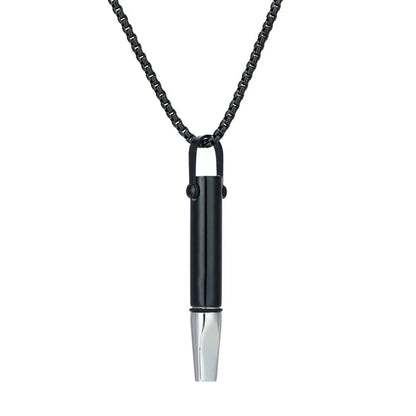 Quit Smoking Meditation Pendant Necklace – Titanium Steel Unisex Anti-Smoking Necklace with Filter Cotton