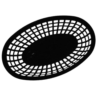 Fries Burger Serving Baskets - Colorful Oval Plastic Food Trays for Fast Food, Hot Dogs, Snacks & Reusable Restaurant Service