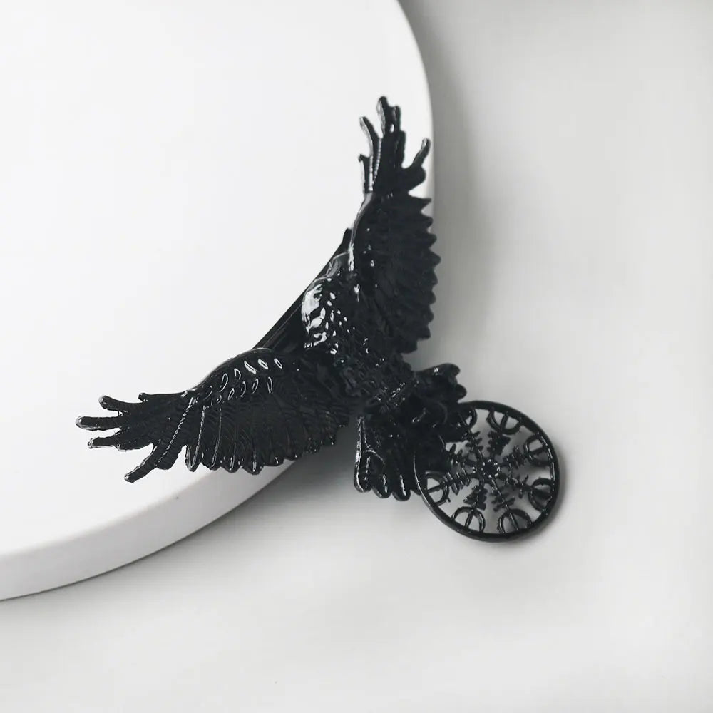 Gothic Crow Hair Clip - Vintage Witch Viking Cosplay Hair Accessory for Women