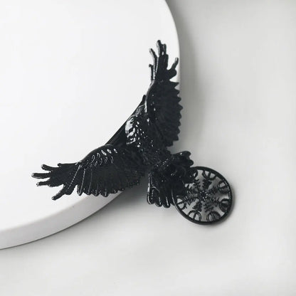 Gothic Crow Hair Clip - Vintage Witch Viking Cosplay Hair Accessory for Women