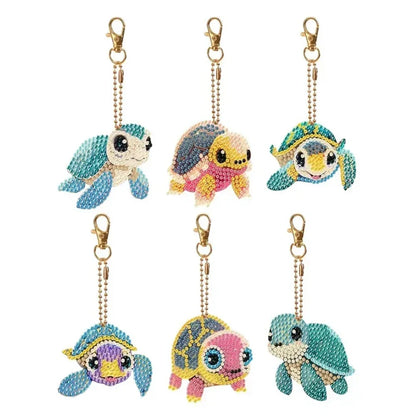 6pcs DIY Diamond Art Keychain Set - Double Sided Butterfly & Heart Crystal Rhinestone Painting Kits for Adults Crafting